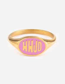  Pink Enamel WWJD Ring: 10