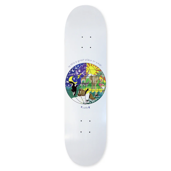 Great Place White Skateboard Cafe Deck 8.0