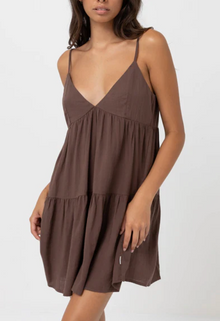  Classic Tiered Mini Dress Chocolate