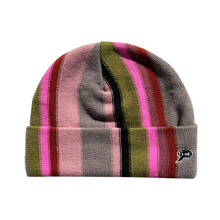  Vertical Stripe Frog Skateboards Beanie Grey/Pink